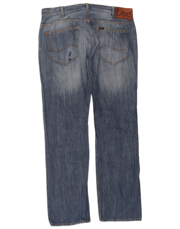 Lee Herren Knox Straight Jeans W38 L34 Blaue Baumwolle