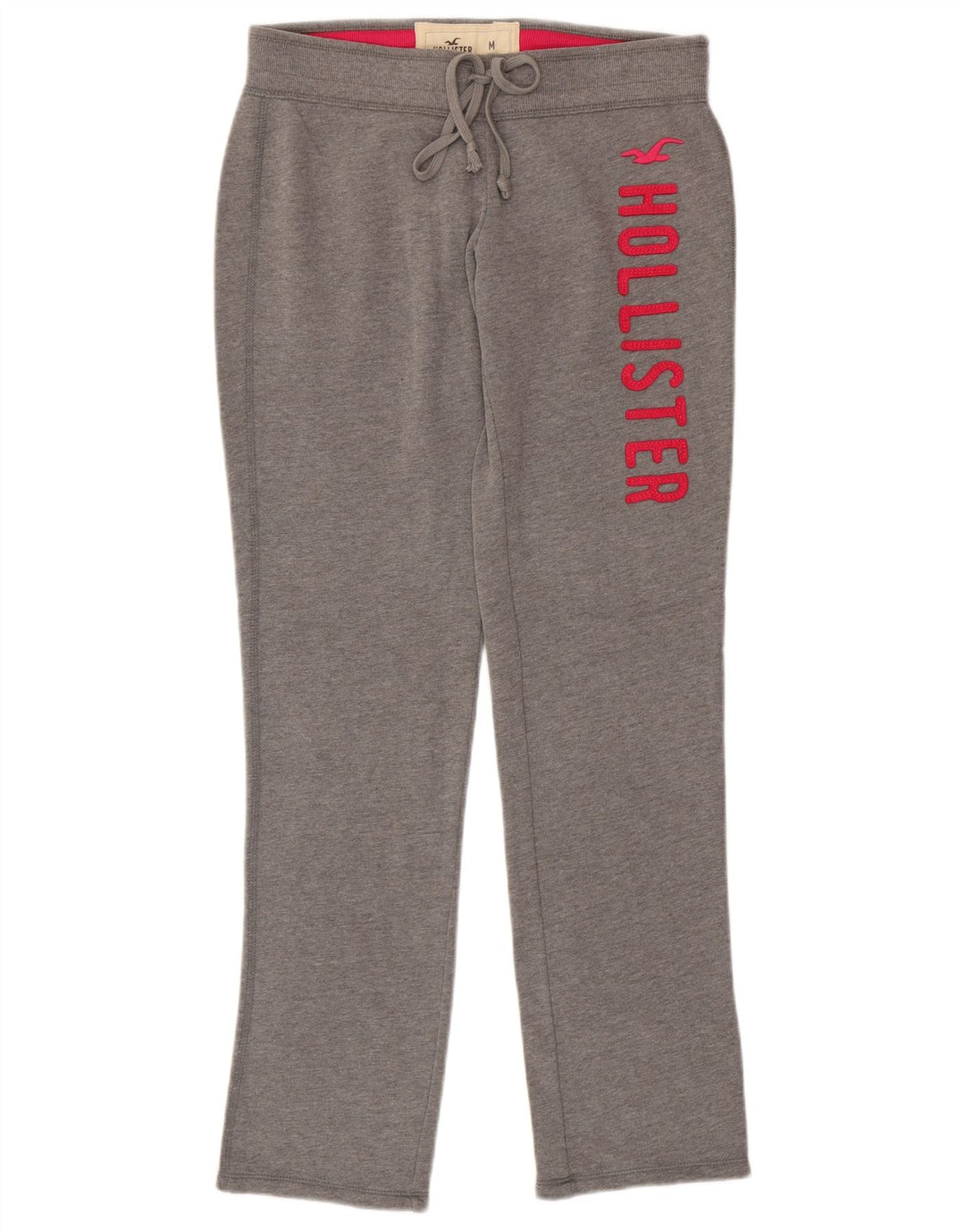 HOLLISTER Damen-Trainingshose mit Grafik, UK 14, mittelgraue Baumwolle