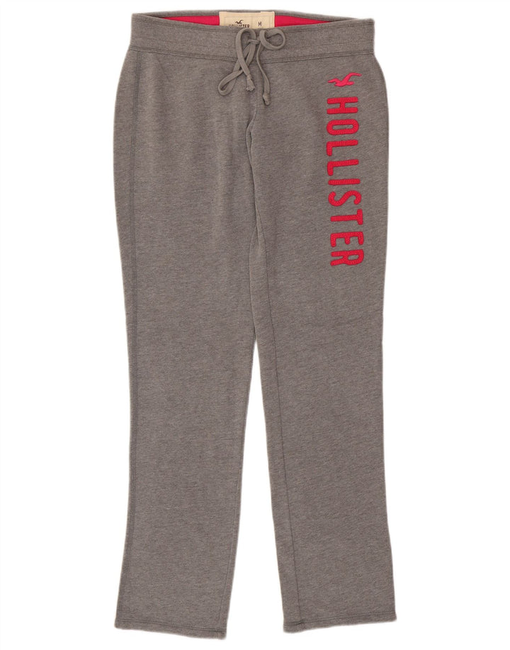 HOLLISTER Damen-Trainingshose mit Grafik, UK 14, mittelgraue Baumwolle