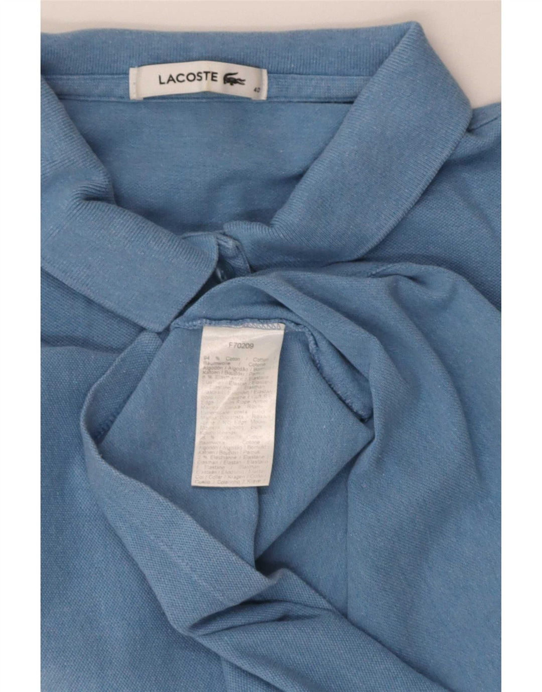 Lacoste Damen Kurzarm-Poloshirt mit normaler Passform, Größe 40, Mittelblau