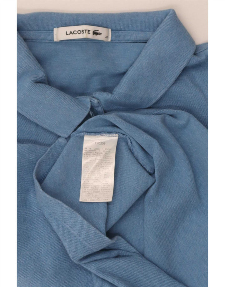 Lacoste Damen Kurzarm-Poloshirt mit normaler Passform, Größe 40, Mittelblau