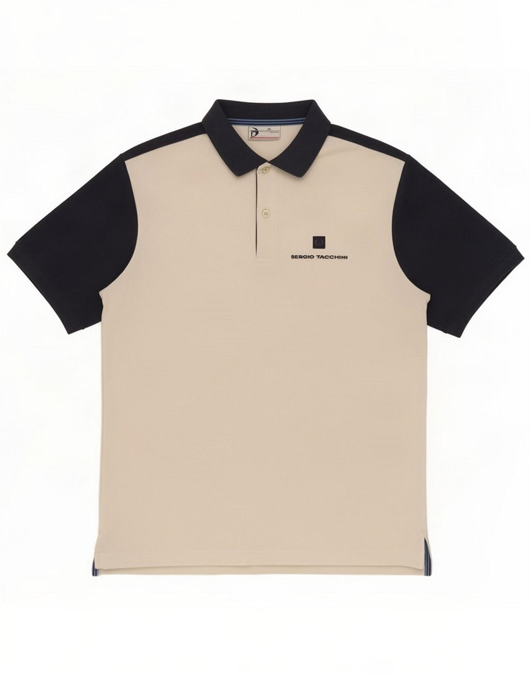 Sergio Tacchini Herren-Poloshirt, groß, Weiß, Farbblock
