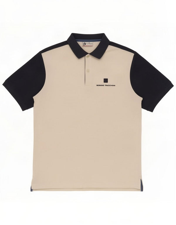Sergio Tacchini Mens Polo Shirt Large White Colourblock