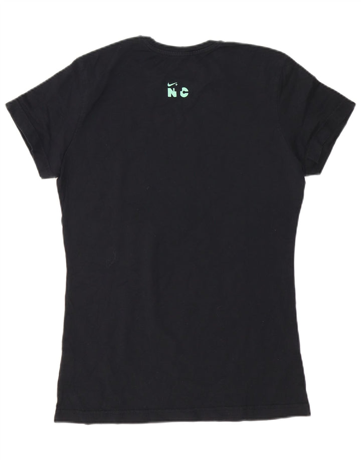 Nike Damen T-Shirt Top UK 12 Medium Schwarz Baumwolle