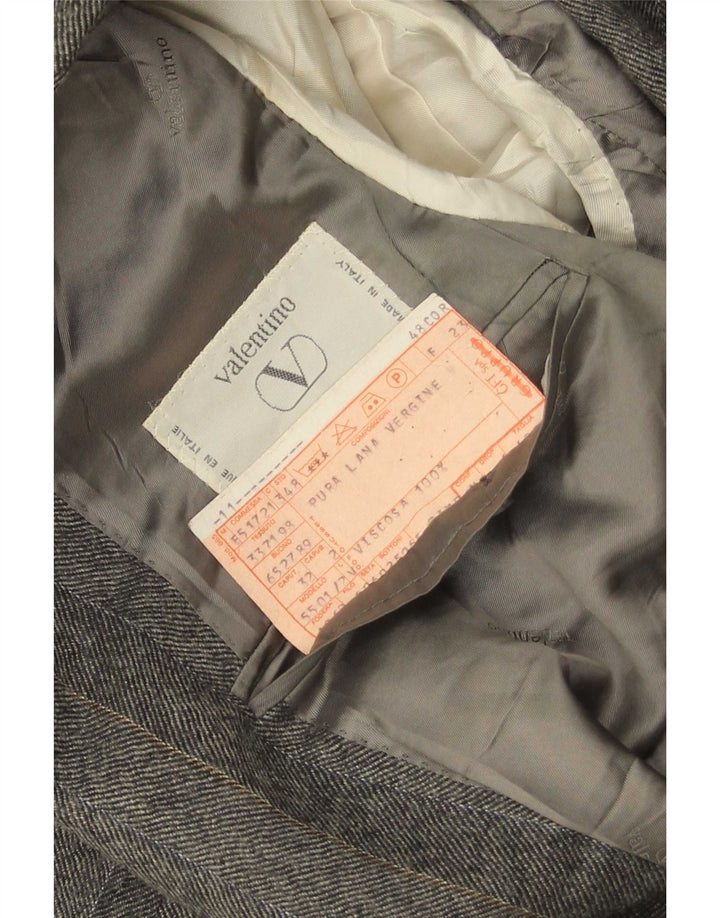 Valentino Herren-Blazer mit 2 Knöpfen IT 48 Mittelgrau gestreifte Schurwolle