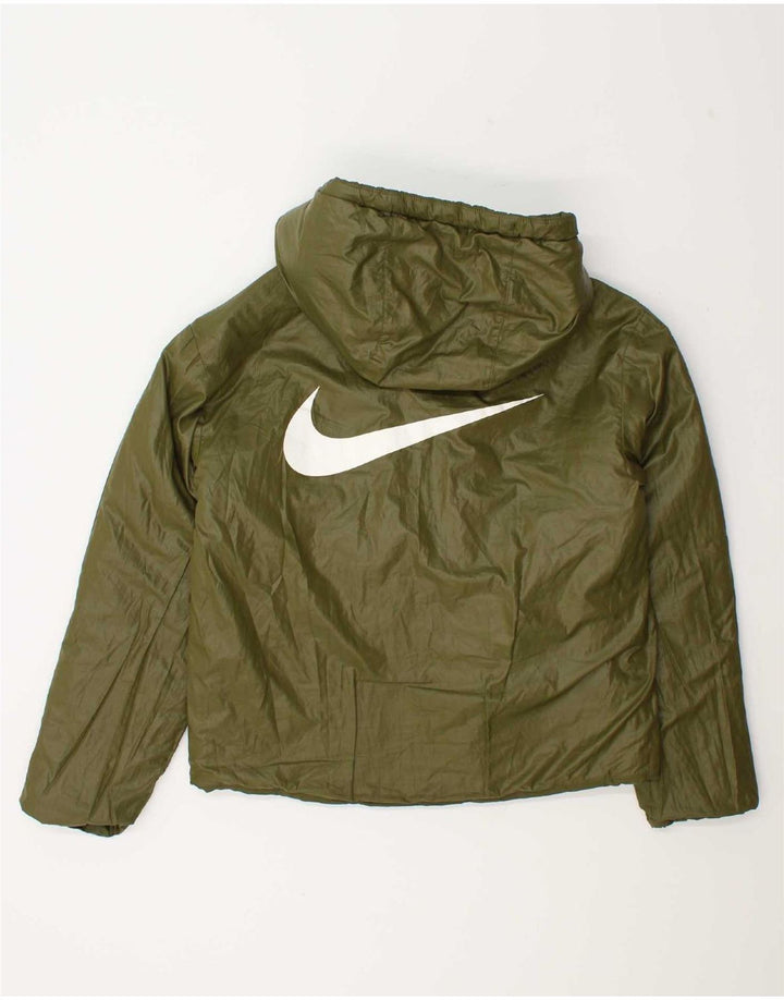 Nike Damen gepolsterte Wendejacke UK 12 Mittelgrünes Polyester