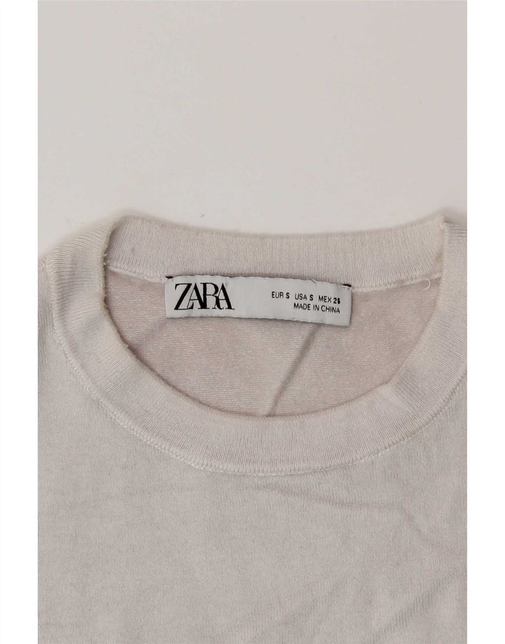 Zara Damen Weste Top UK 8 Small Weiß