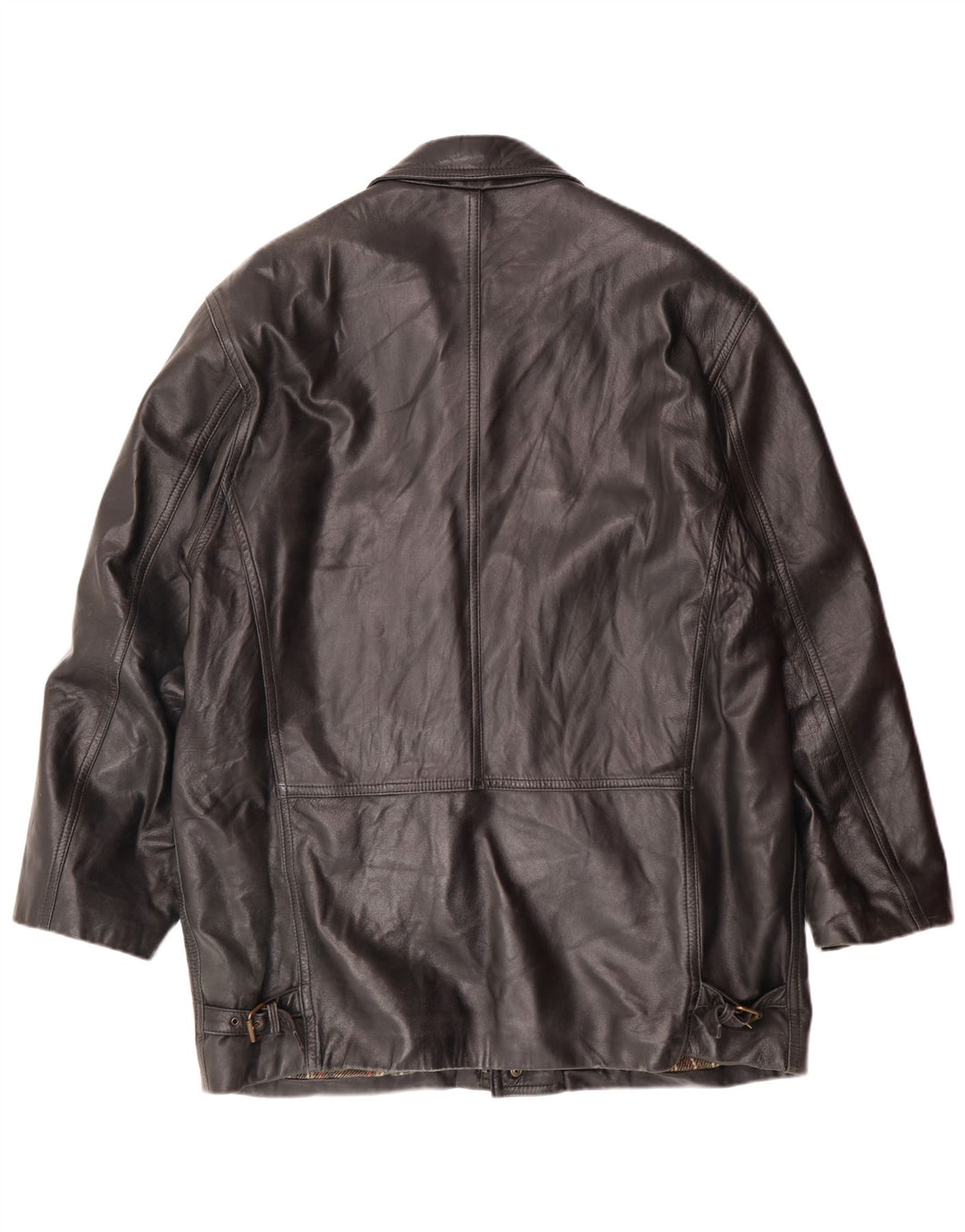 VINTAGE Herren Lederjacke IT 54 2XL Schwarzes Leder