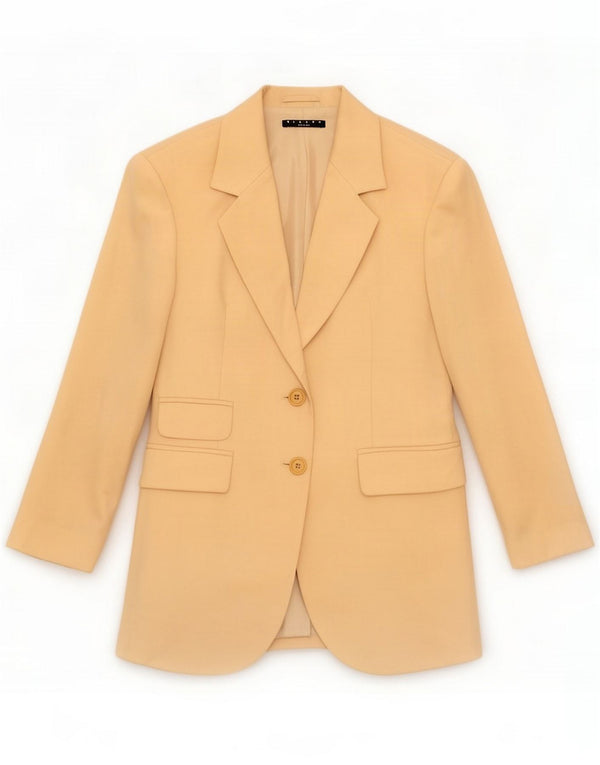 Sisley Damen 2-Knopf-Blazerjacke IT 40 Small Beige Schurwolle Produktbeschreibung Etikettengröße:  Marke: