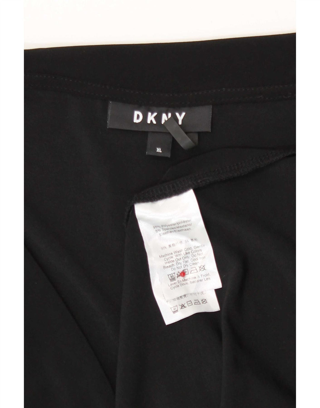 Dkny Damen Bluse Top UK 18 XL Schwarz Polyester