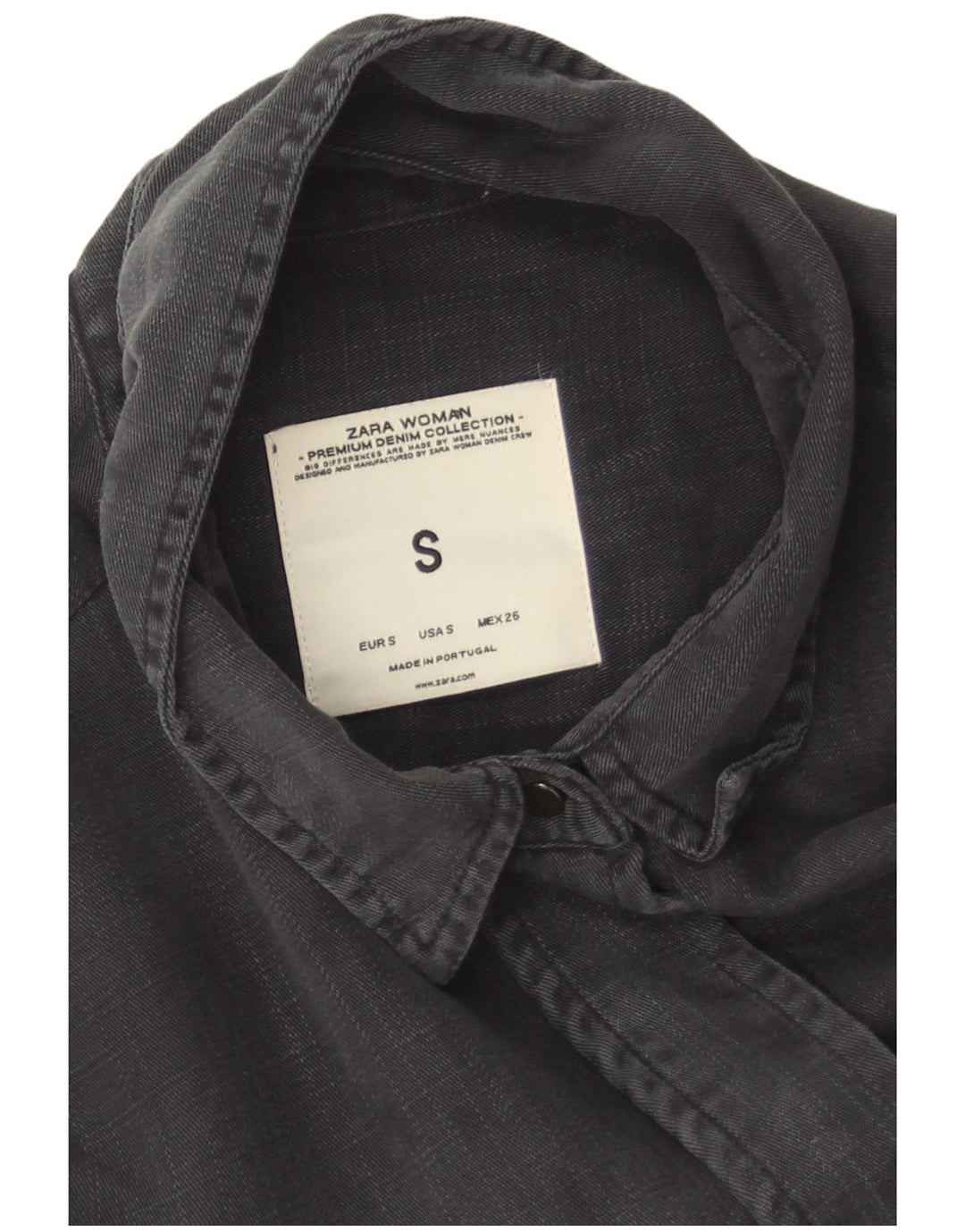 Zara Damen-Oversize-Hemd, UK 10, Small, graues Lyocell