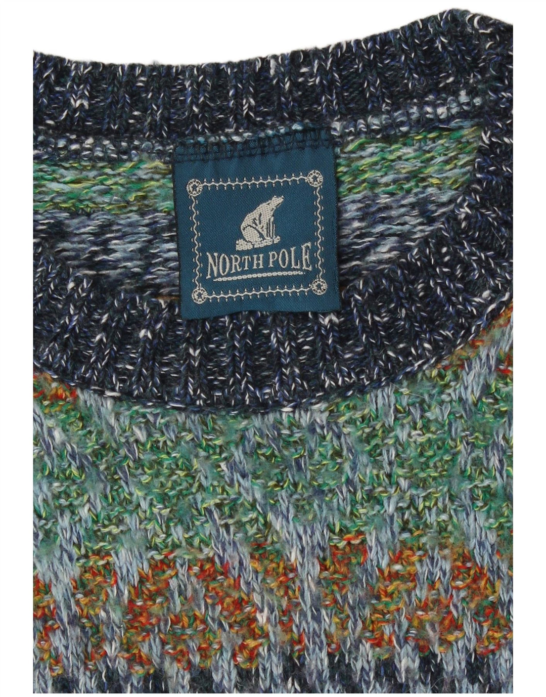 North Pole Herren-Pullover mit Rundhalsausschnitt, groß, mehrfarbig, geometrisch