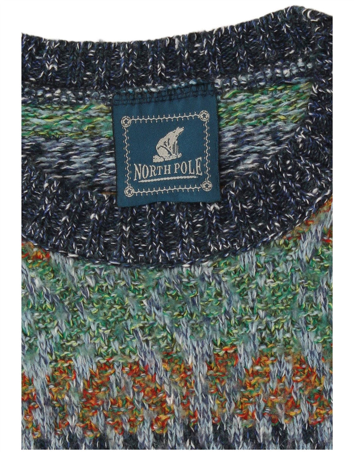 North Pole Herren-Pullover mit Rundhalsausschnitt, groß, mehrfarbig, geometrisch