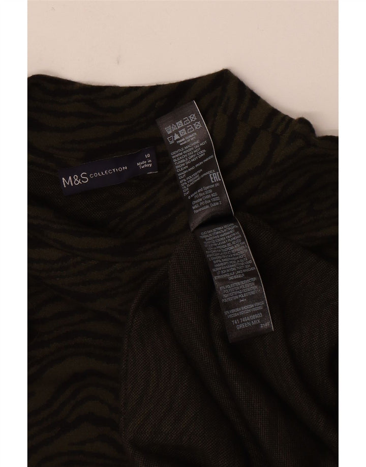 Marks & Spencer Damen Etuikleid UK 10 Small Khaki Animal Print