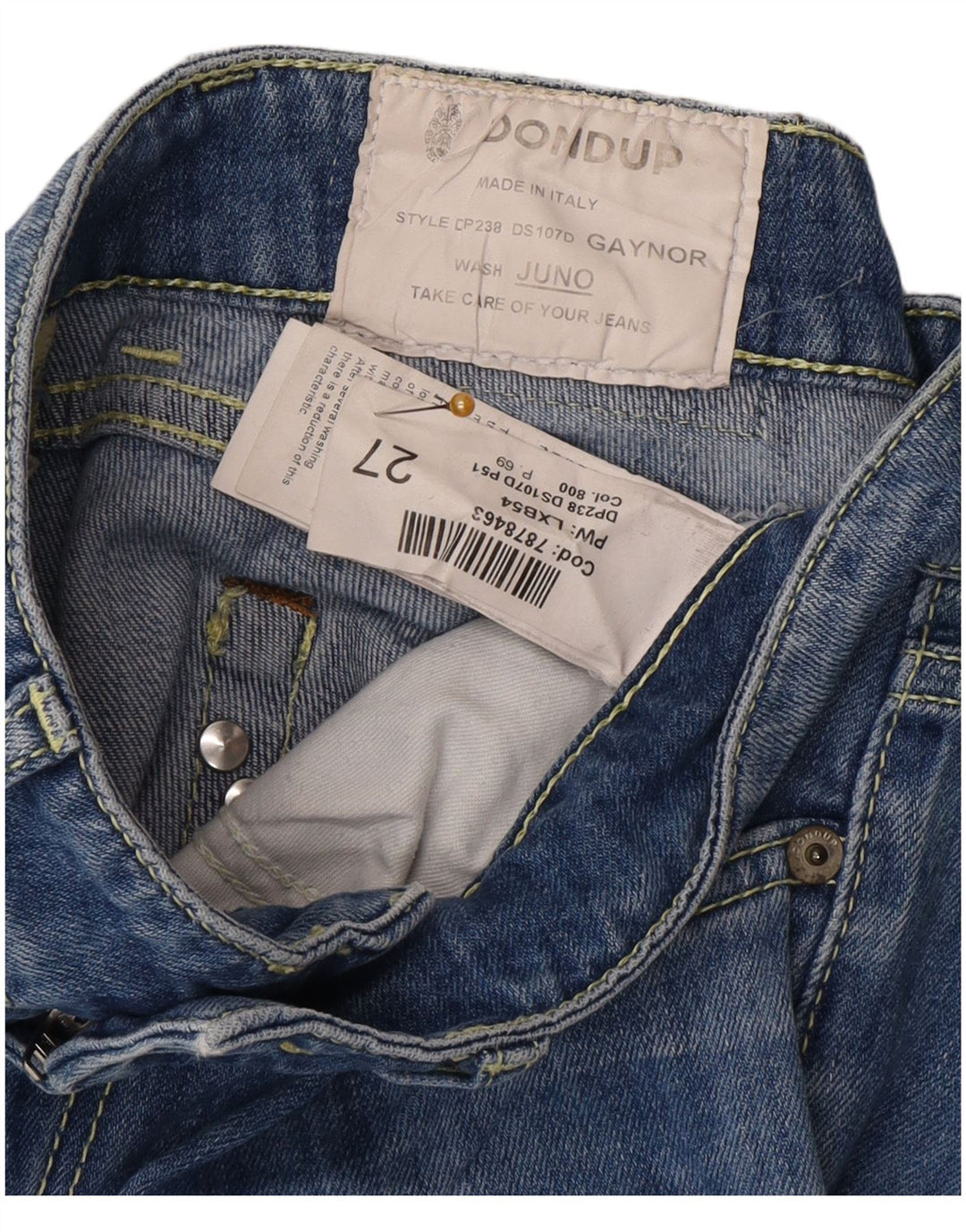 Dondup Damen Slim Jeans W27 L29 Blaue Baumwolle