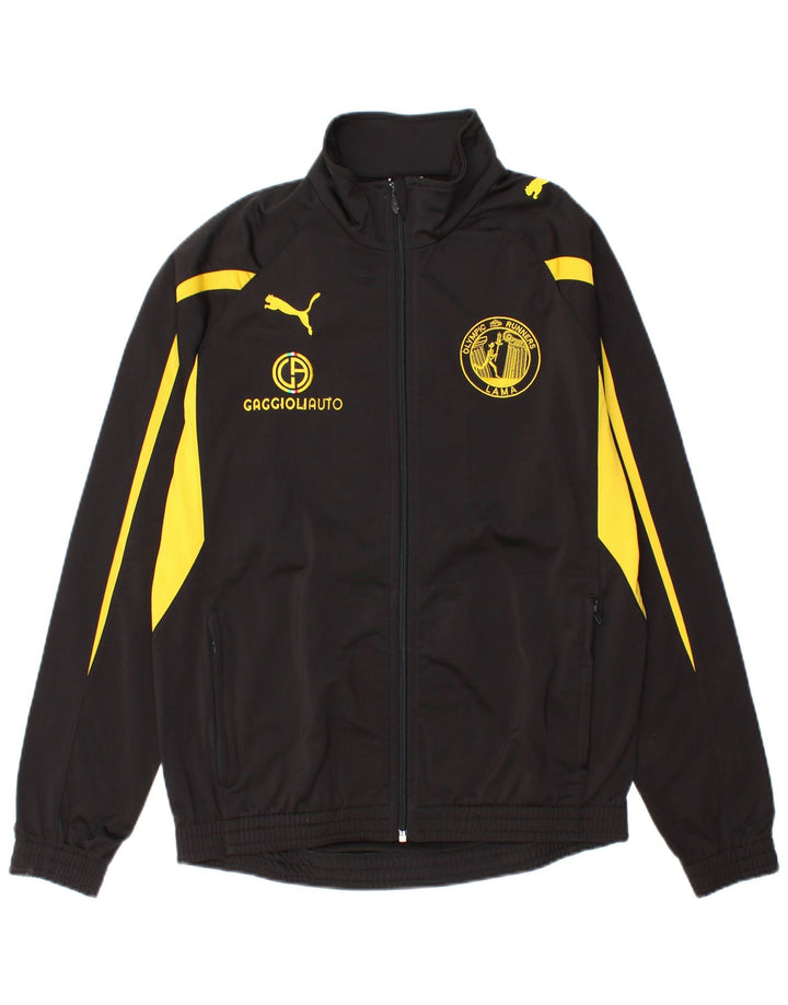Puma Herren-Trainingsanzugoberteil mit Grafik, Größe S, Schwarz, Farbblock-Polyester