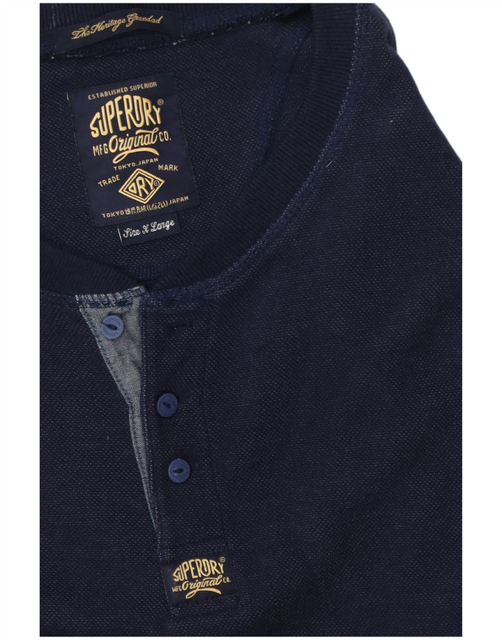 Superdry Herren Top Langarm XL Marineblau
