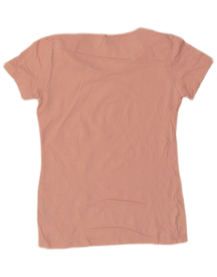 Kappa Damen T-Shirt Top UK 12 Mittelrosa Baumwolle
