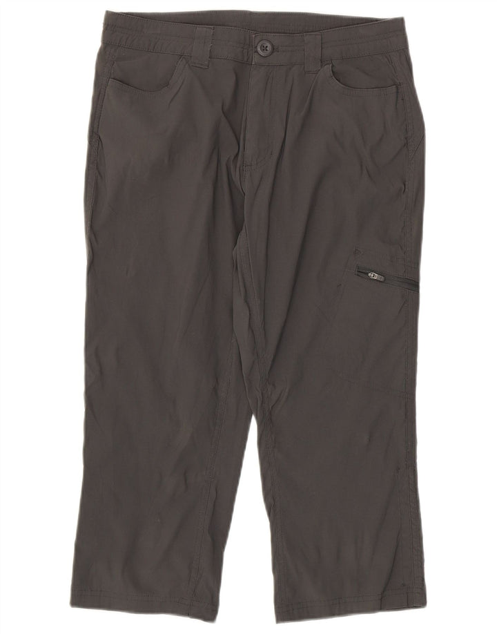 EDDIE BAUER Damen Straight Cargo Capri Hose US 4 Small W30 L21 Grau