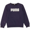 PUMA Boys Graphic Sweatshirt Jumper 11-12 Years Navy Blue Cotton