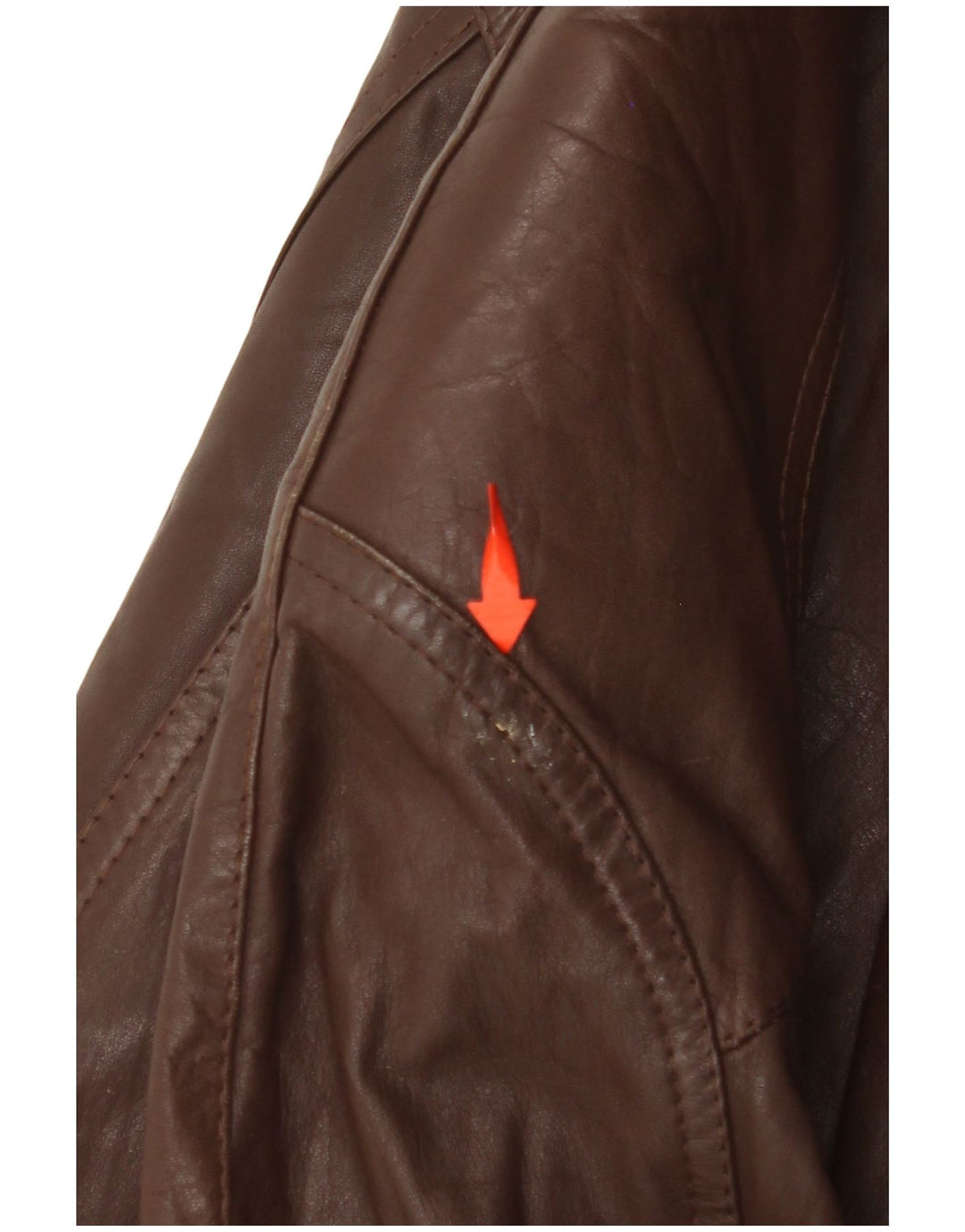 VINTAGE Damen Ledermantel UK 14 Large Braun