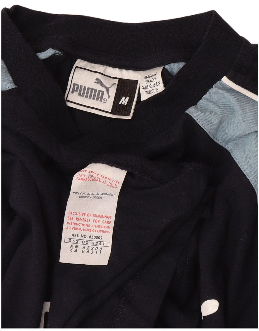 Puma Herren-T-Shirt mit Grafik, mittelgroß, marineblau, Colourblock-Baumwolle