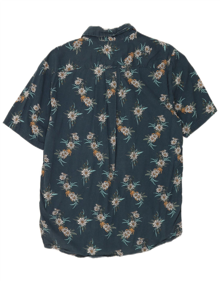 Volcom Herren-Kurzarmhemd mit klassischer Passform, mittelblaue Baumwolle mit Blumenmuster