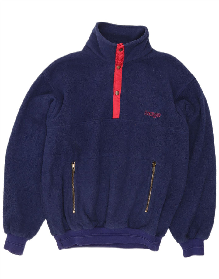 Malden Herren-Fleecepullover mit Knopfkragen, Größe L, Blau