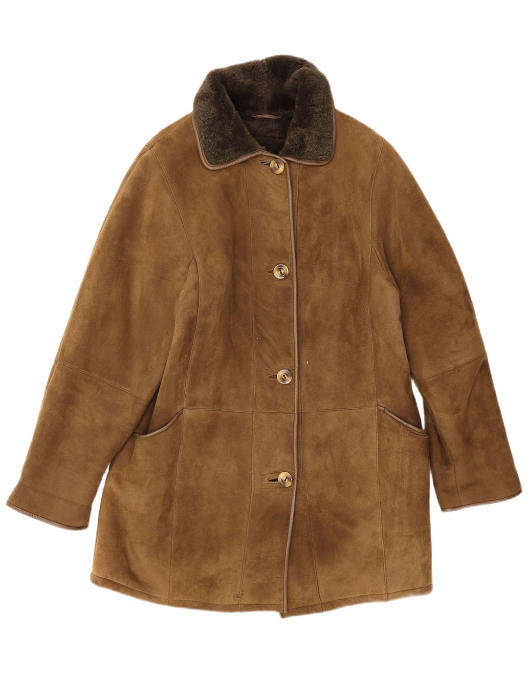 Friitala Damen Lammfelljacke EU 40 Mittelbeige