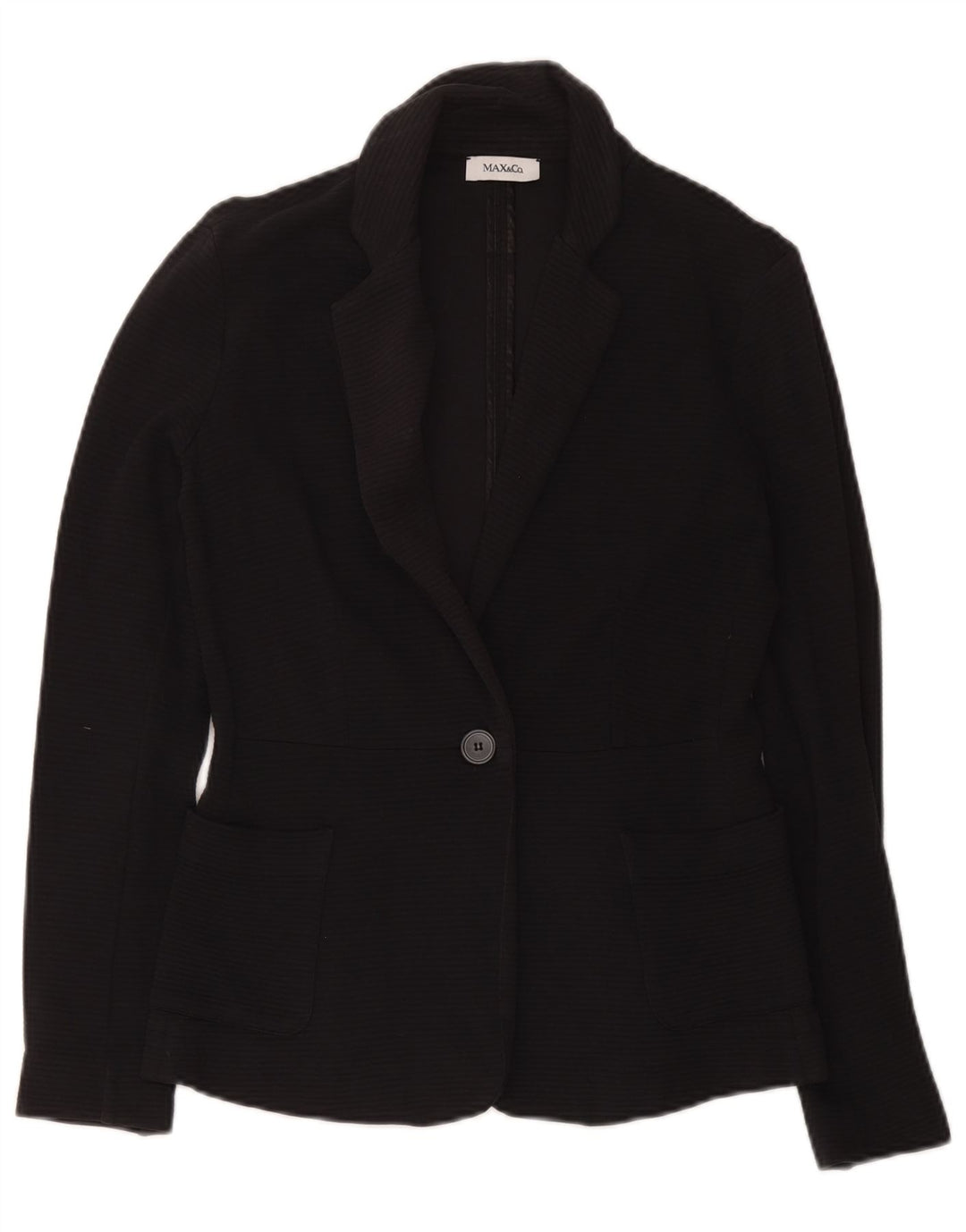 Max & Co. Damen 1-Knopf-Blazerjacke UK 12 Mittelschwarz