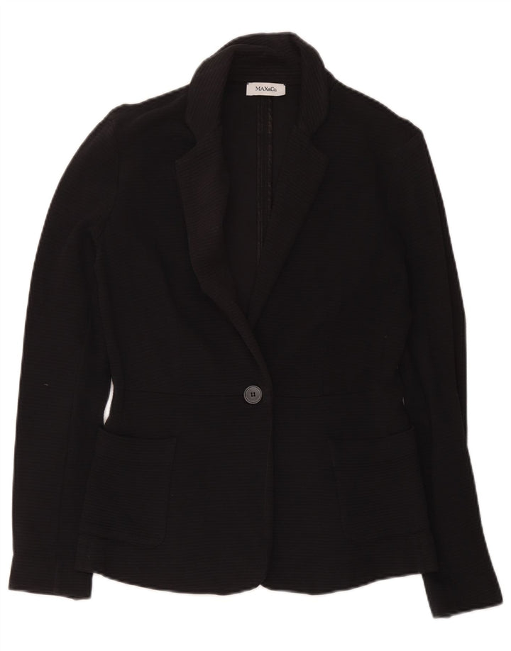 Max & Co. Damen 1-Knopf-Blazerjacke UK 12 Mittelschwarz