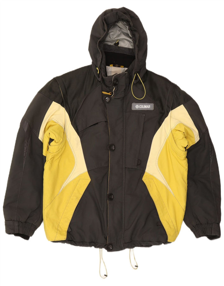 Colmar Herren-Skijacke mit Kapuze, IT 48, Mittelgrau, Farbblock