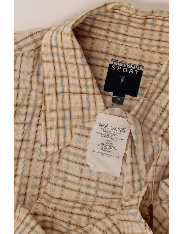 Trussardi Herren-Hemd, mittelbeige, kariert, Baumwolle