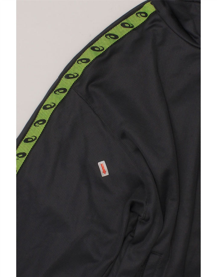 ASICS Boys Graphic Tracksuit Top Jacket 11-12 Years Grey Polyester Vintage Asics and Second-Hand Asics from Messina Hembry 
