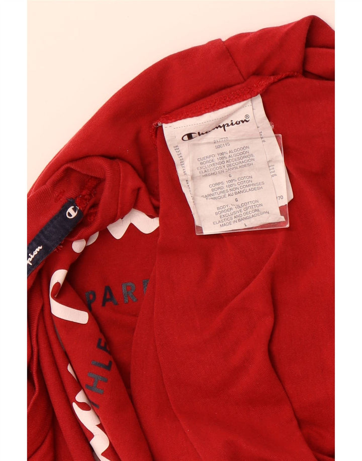 CHAMPION Herren-T-Shirt mit Grafik, Größe L, aus roter Baumwolle