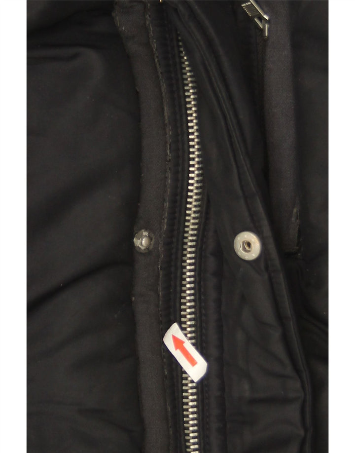 Zara Herren-Bomberjacke mit Kapuze, UK 40, Größe L, Marineblau, Polyester