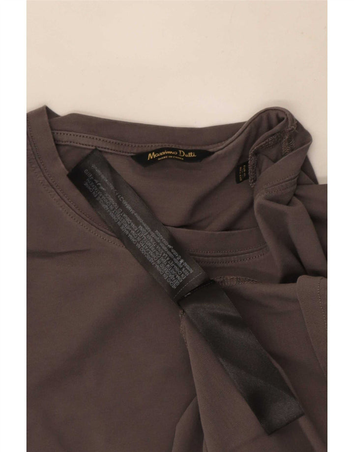 Massimo Dutti Herren Top Langarm XL Grau Baumwolle