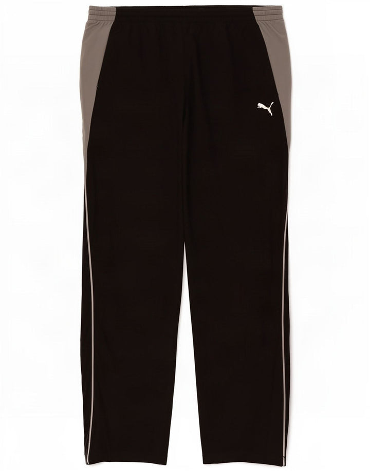 Puma Herren-Trainingshose XL, schwarzes Colourblock-Polyester