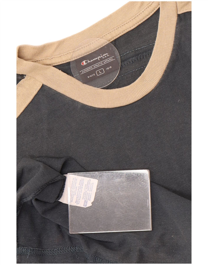 CHAMPION Herren-Trägershirt, groß, graue Farbblock-Baumwolle