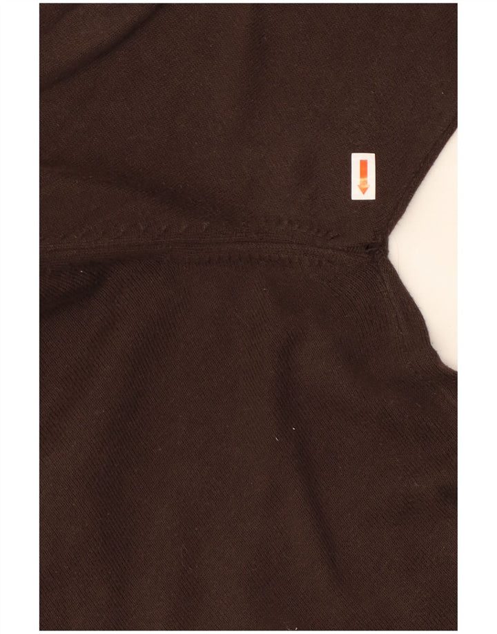 DIESEL Damen-Pullover mit Knopfkragen, UK 14, mittelbraune Baumwolle