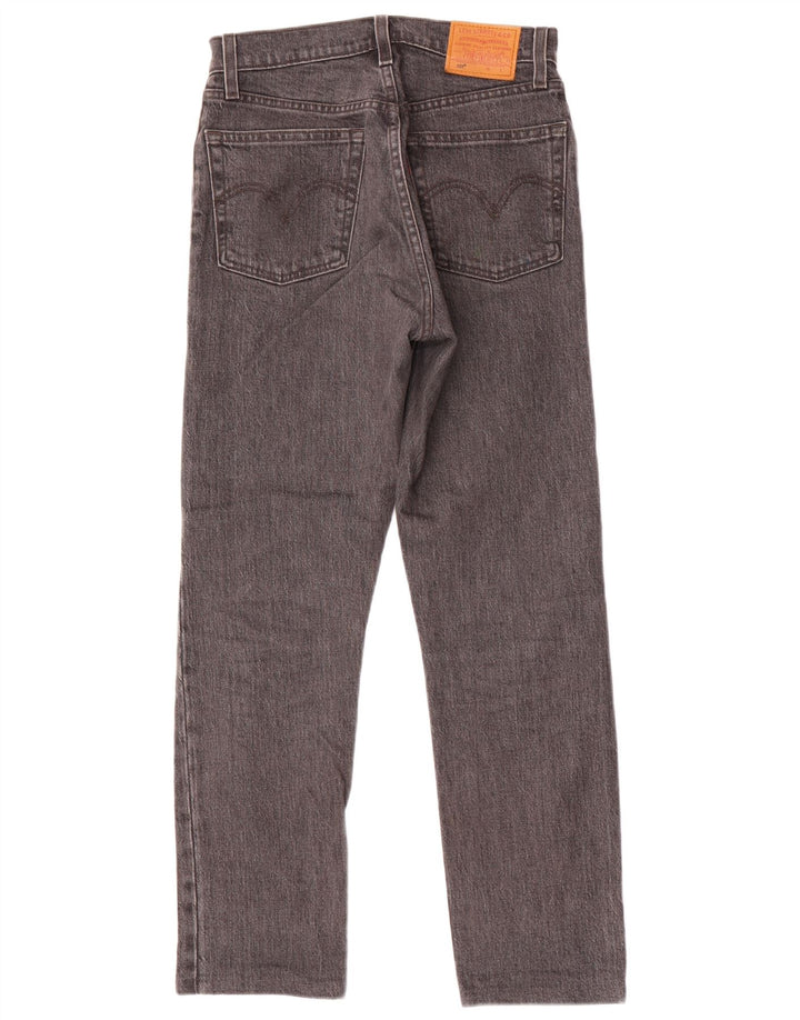 Levi's Damen 501 Straight Jeans W24 L28 Graue Baumwolle
