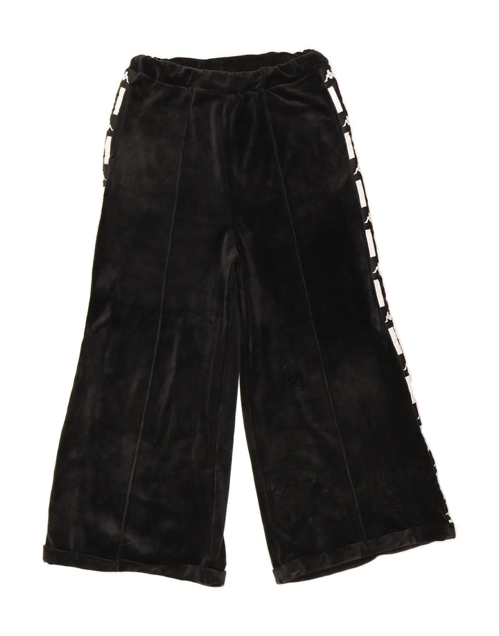 KAPPA Womens Capri Graphic Tracksuit Trousers UK 10 Small  Black Polyester Vintage Kappa and Second-Hand Kappa from Messina Hembry 