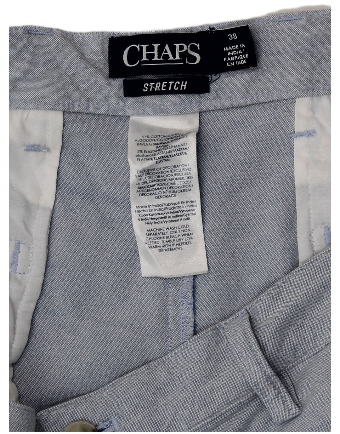 Chaps Herren-Chino-Shorts, W38, XL, Blau, Baumwolle