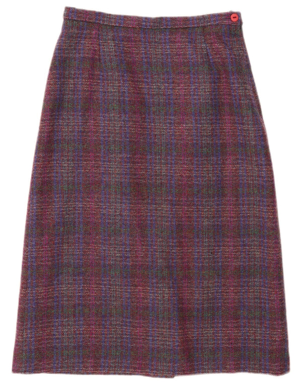 Pitlochry Damen Midirock UK 14 Medium W30 Mehrfarbig karierte Wolle