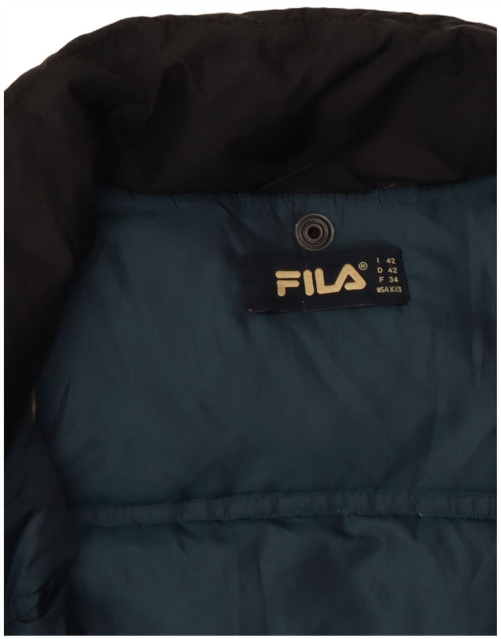 FILA Damen Wattierte Jacke IT 42 Mittelschwarzes Nylon
