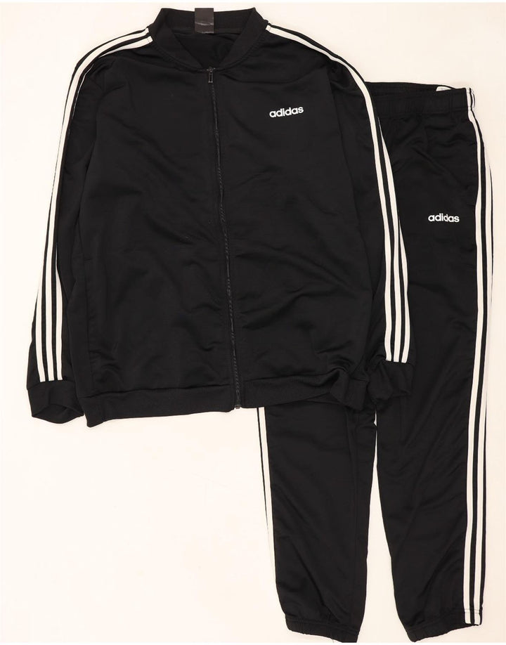 Adidas Herren-Trainingsanzug, 2XL, schwarzes Polyester