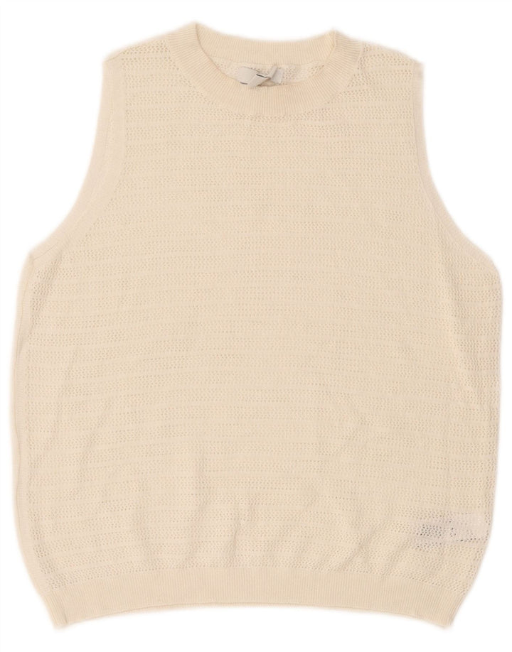 Marks & Spencer Damen Weste Tank Top UK 12 Medium Off White Polyester