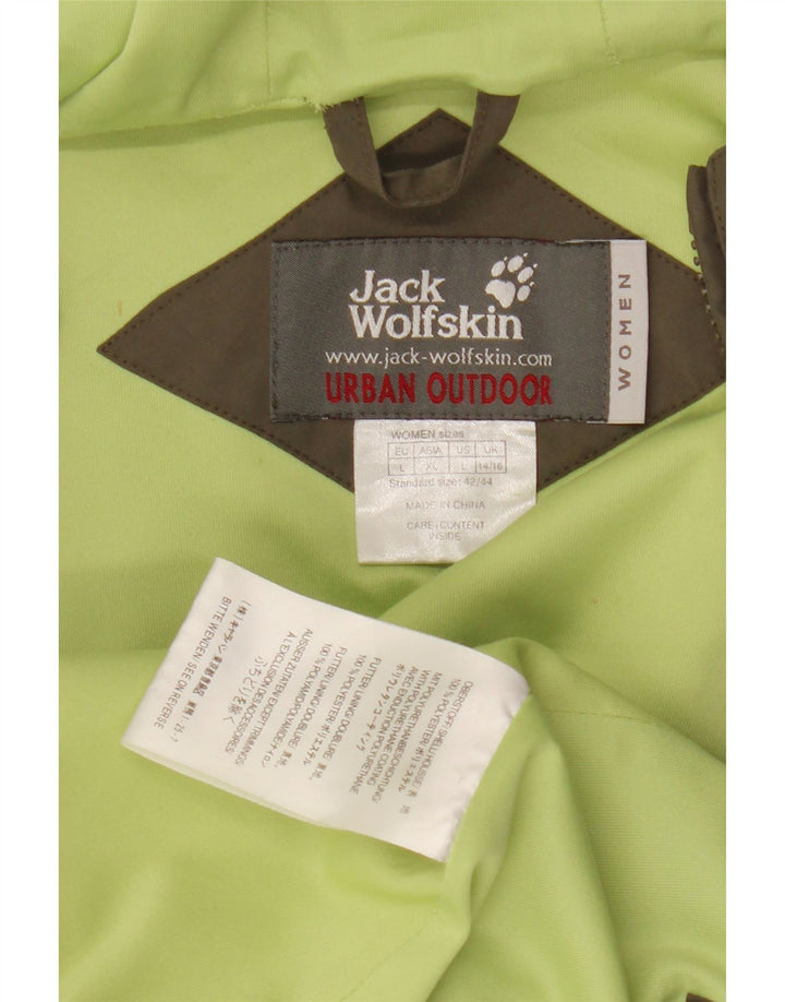 Jack Wolfskin Damen Regenjacke mit Kapuze UK 14/16 Large Khaki Polyester