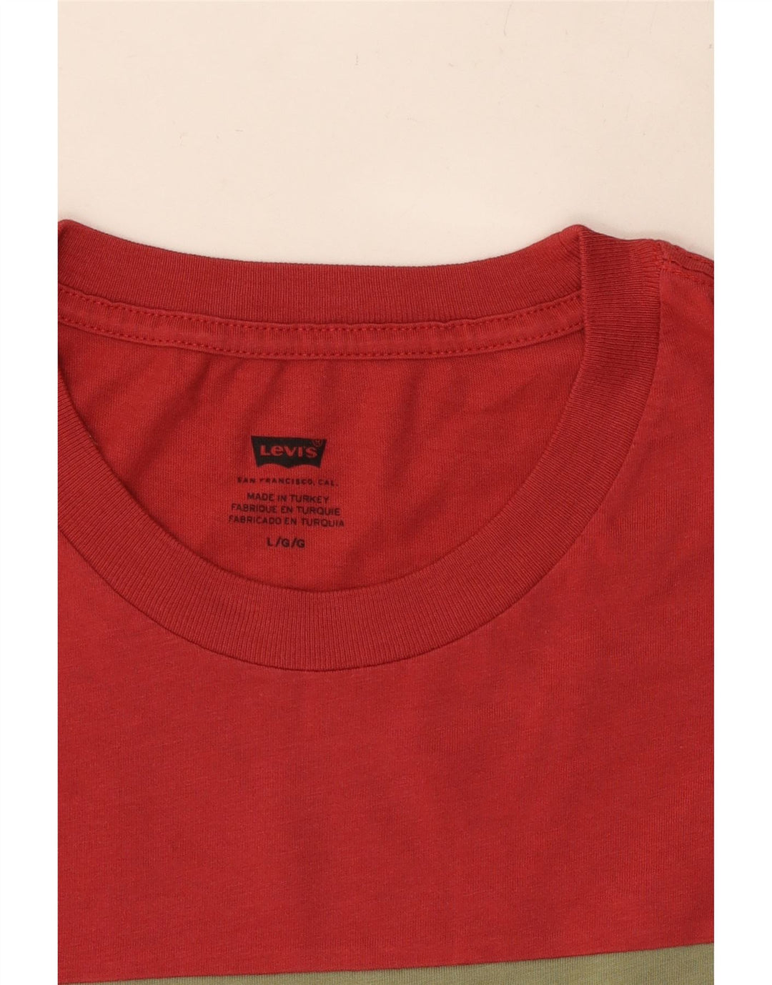 LEVI'S Herren-T-Shirt mit Grafik, Größe L, Rot, Farbblock