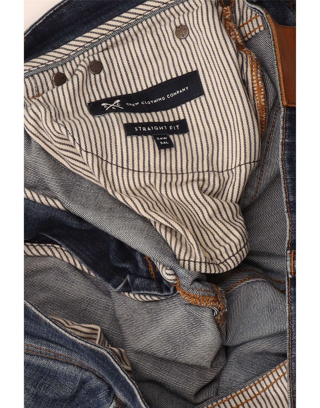 Crew Clothing Herren Straight Jeans W34 L34 Blau